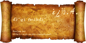 Égi Anikó névjegykártya