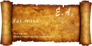 Égi Anikó névjegykártya